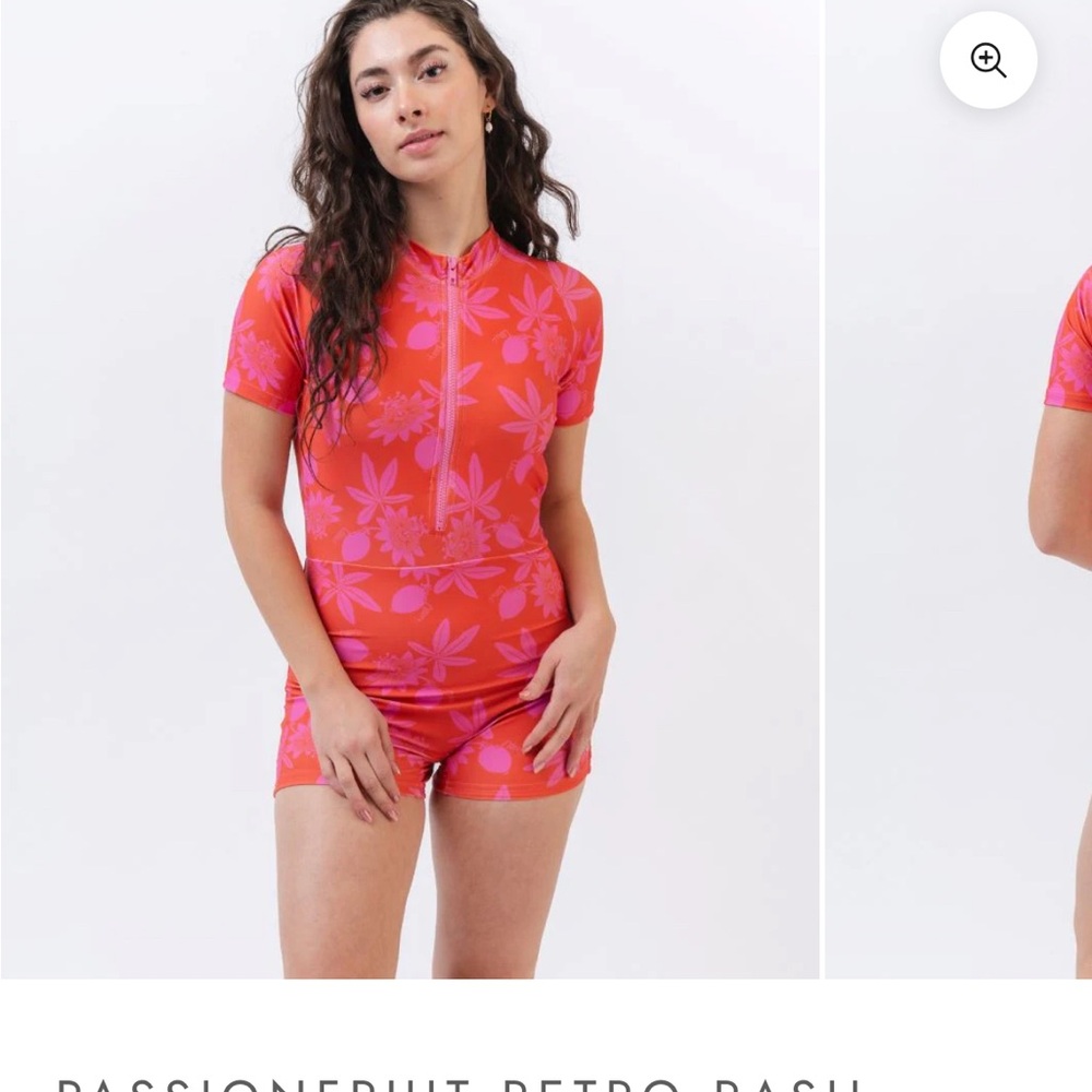 Lime Ricki Passionfruit Retro Rashguard One Piece - Pink
